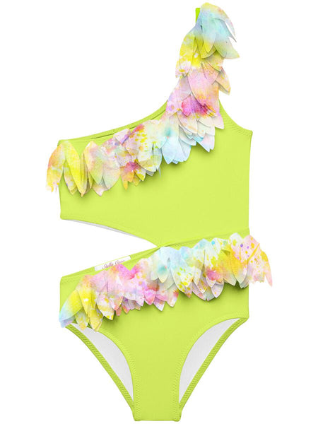 Citrus Petals Side Cut Swimsuit