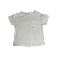 White Ruffle Pocket Tee