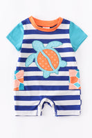 Turtle Applique Baby Romper